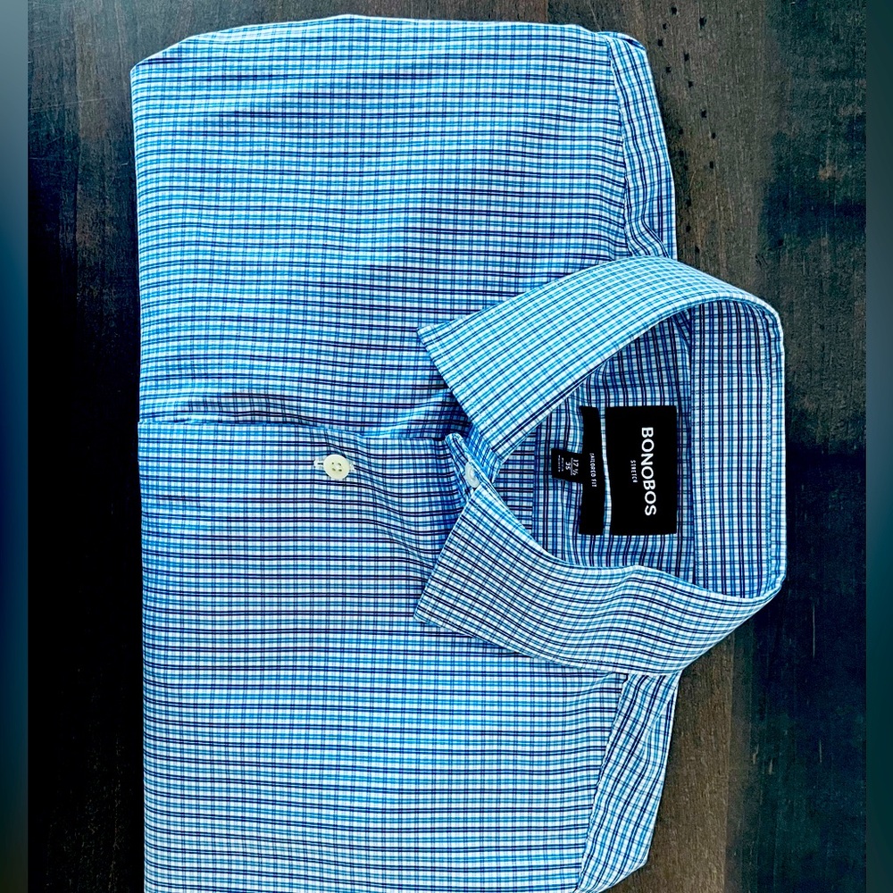 Blue Bonobos Dress Shirt. Size Large.